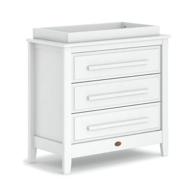 Modern 3 Drawer Chest with Changing Tray Bundle - Barley White, Almond