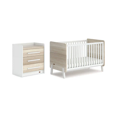 Contemporary Baby Nursery Furniture Set Barley White and Oak