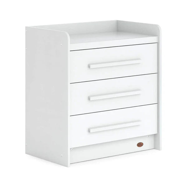 Stylish Contemporary Design Neat 3 Drawer Chest - Barley White, Barley White and Oak