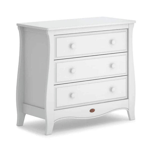 Stylish Boori Sleigh 3 Drawer Chest (Smart Assembly) - Barley White,  Coffee,Pebble