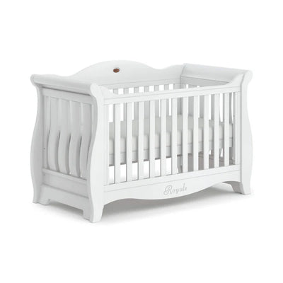 Sleigh Royale Modern Style Cot Bed - Barley White