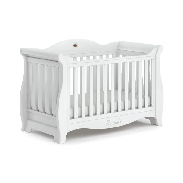 Sleigh Royale Modern Style Cot Bed - Barley White