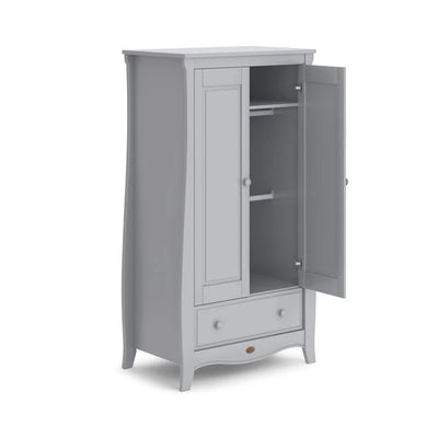 Modern Style Sleigh Wardrobe - Pebble