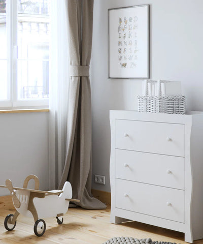 Modern Baby Sleigh Changing Unit - White