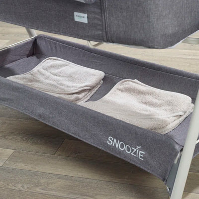 Snoozie Folding Travel Cot with Mattress - dark Grey