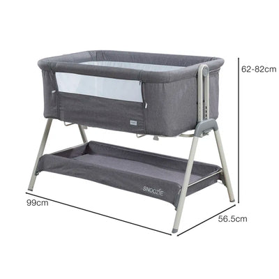 Snoozie Folding Travel Cot with Mattress - dark Grey