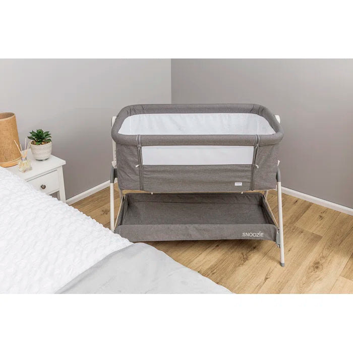 Snoozie Folding Travel Cot with Mattress - dark Grey