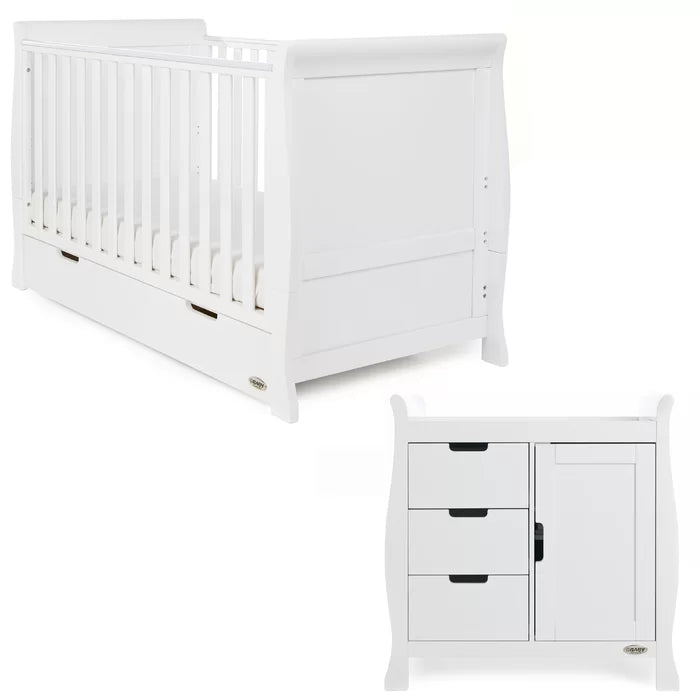 Cot 2-Piece Nursery Furniture Set includes Change table Stamford Classic by Obaby - White