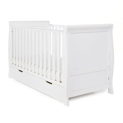 Cot 4 Piece Nursery Furniture Set Stamford Classic Sleigh  by Obaby - White