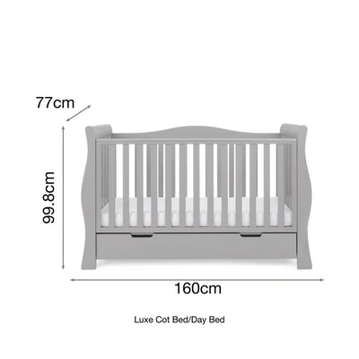 Nursery Furniture Set 4-Piece Obaby Stamford Luxe Cot Bed - Warm Grey