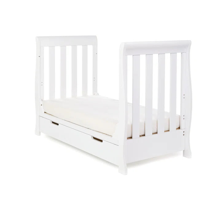 Nursery Furniture Set Obaby 3- Piece Stamford Mini Cot Sleigh Design - White