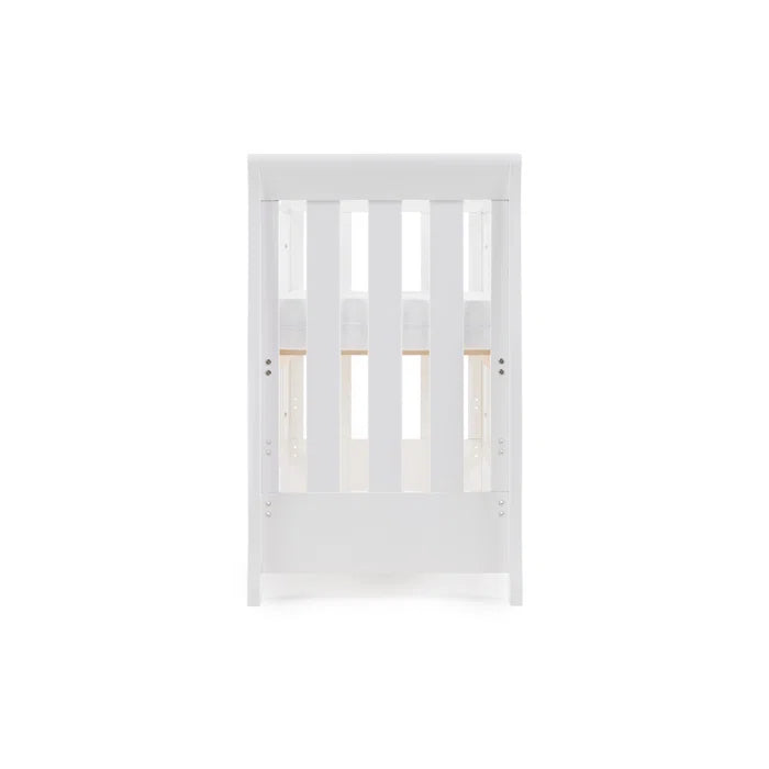 Baby Stamford Space Saver Cot with Sprung Mattress  - White