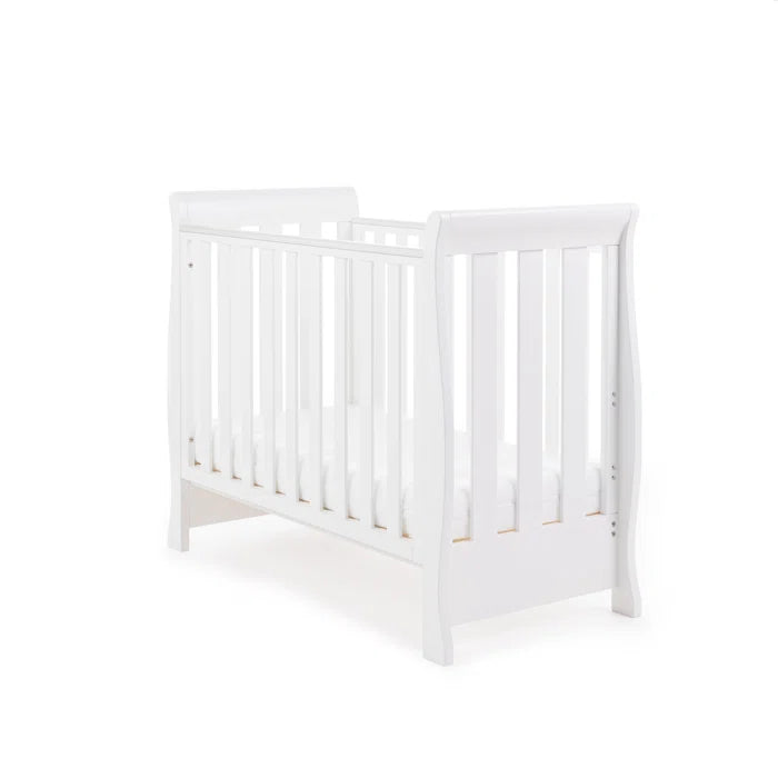 Baby Stamford Space Saver Cot with Sprung Mattress  - White