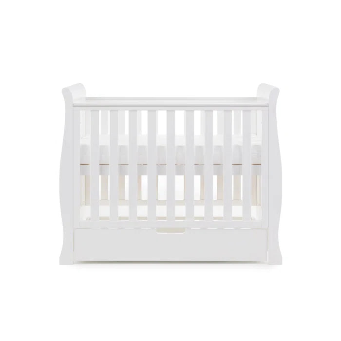 Baby Stamford Space Saver Cot with Sprung Mattress  - White