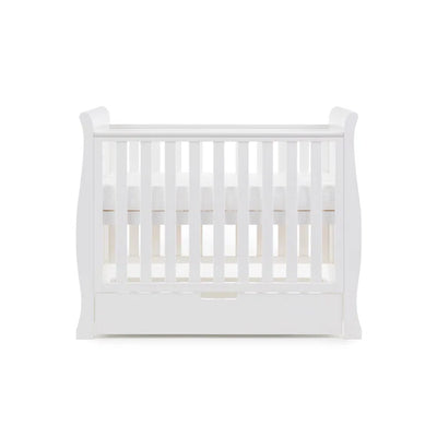 Baby Stamford Space Saver Cot with Sprung Mattress  - White