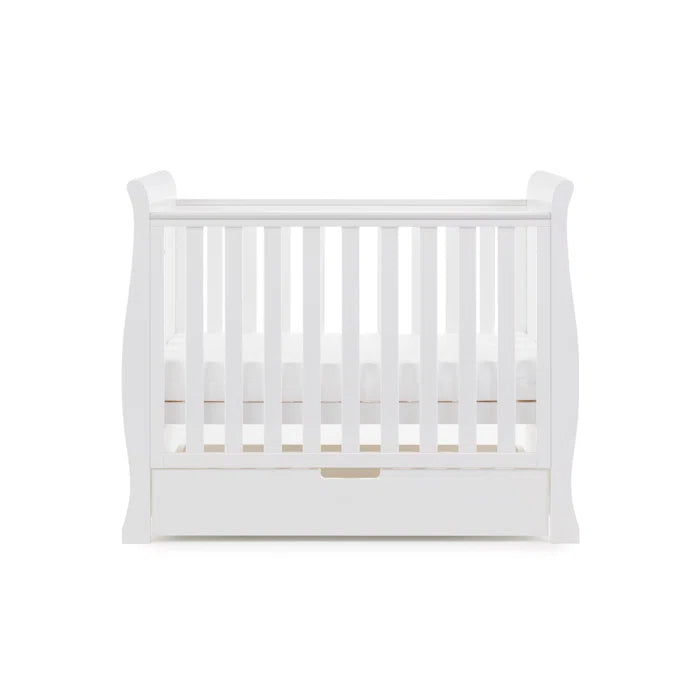 Baby Stamford Space Saver Cot with Sprung Mattress  - White