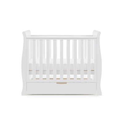 Baby Stamford Space Saver Cot with Sprung Mattress  - White