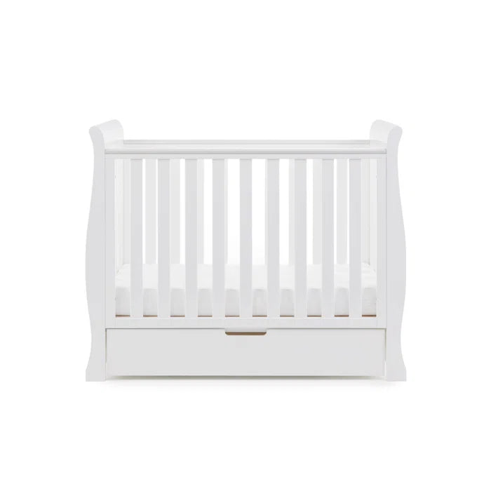 Baby Stamford Space Saver Cot with Sprung Mattress  - White