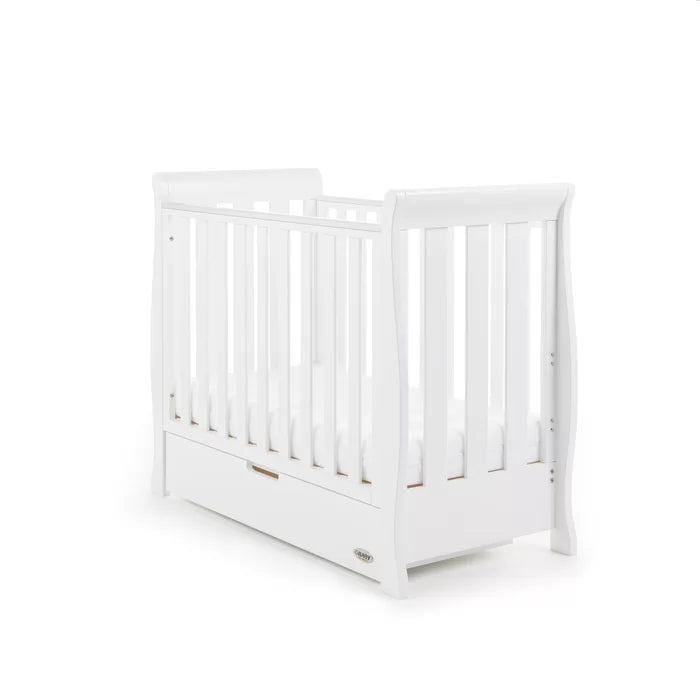 Baby Stamford Space Saver Cot with Sprung Mattress  - White