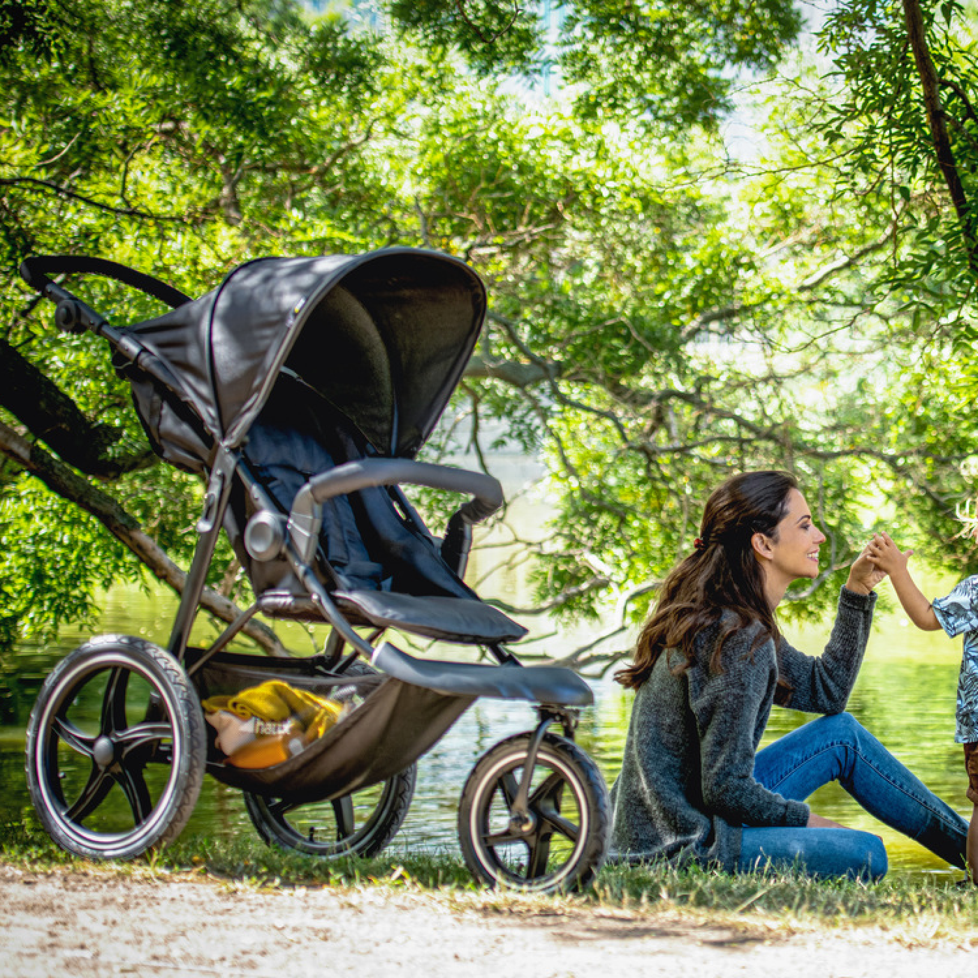 Stroller Baby Pram Hauck Runner 2 Off Roader- Black