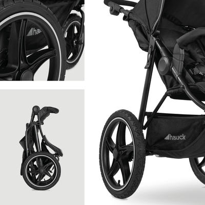 Stroller Baby Pram Hauck Runner 2 Off Roader- Black