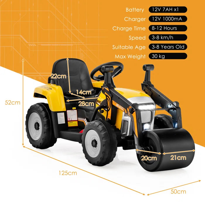 Tholf Zoomie Kids 12V Battery Powered Ride On Roller Tractor