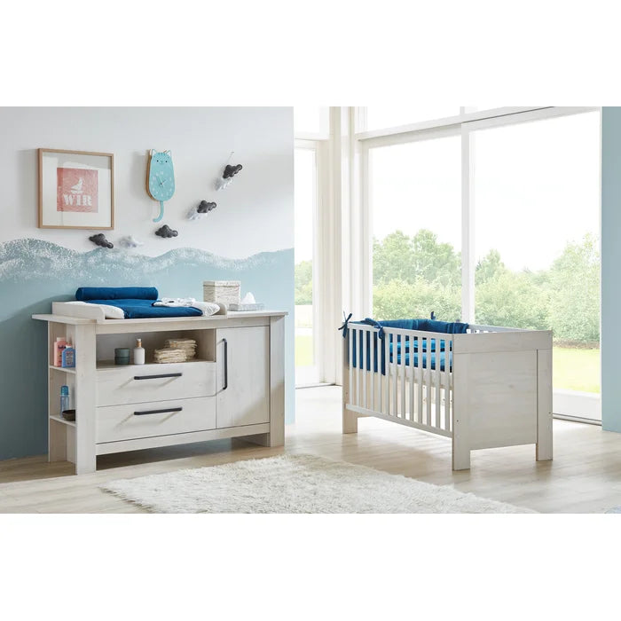 Baby Furniture Set Convertible Modern Style - Oak (2-Piece, 3-Piece, 5-Piece)