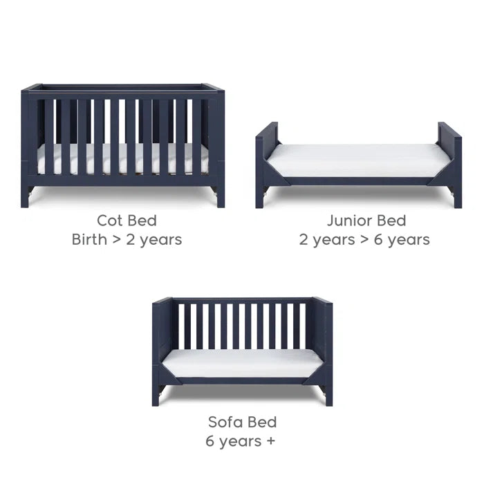 Sophisticated Modern Navy Blue Tivoli 2-Piece Nursery Furniture Set - Navy