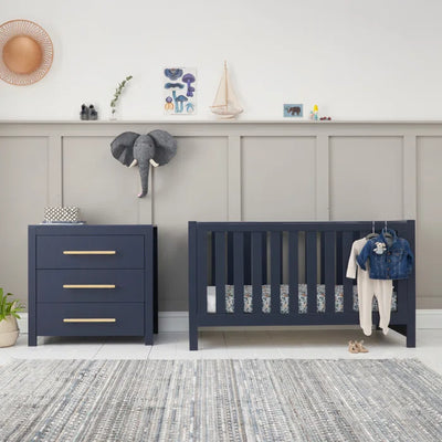 Sophisticated Modern Navy Blue Tivoli 2-Piece Nursery Furniture Set - Navy