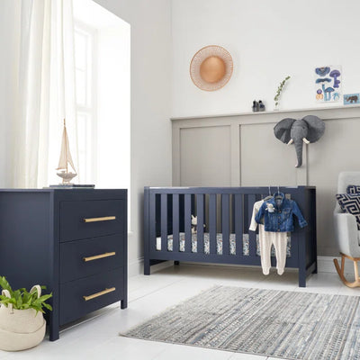 Sophisticated Modern Navy Blue Tivoli 2-Piece Nursery Furniture Set - Navy