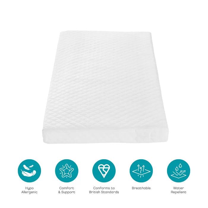 Tutti Bambini Sprung Cot Mattress - White (70 x 140 cm)