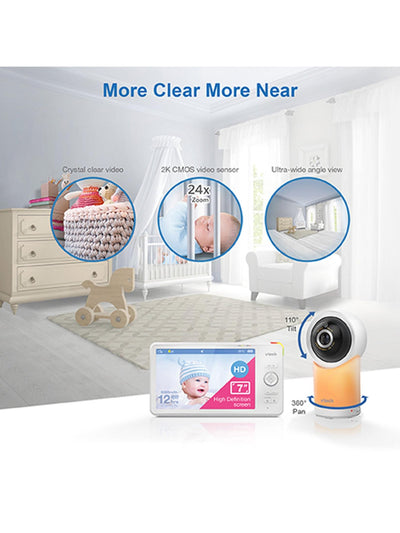 VTech RM7766HD 7" Smart Wi-Fi 1080p Pan and Tilt Baby Monitor