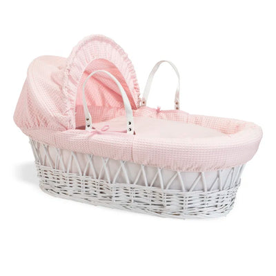 Baby Elegant Waffle Wicker Moses White Basket