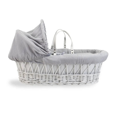 Baby Elegant Waffle Wicker Moses White Basket