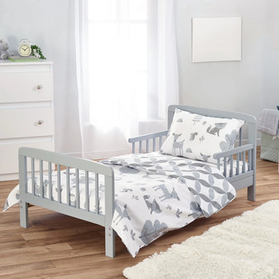 Kids Deluxe Bedtime White Toddler Bed Bundle with Kinder Flow Mattress