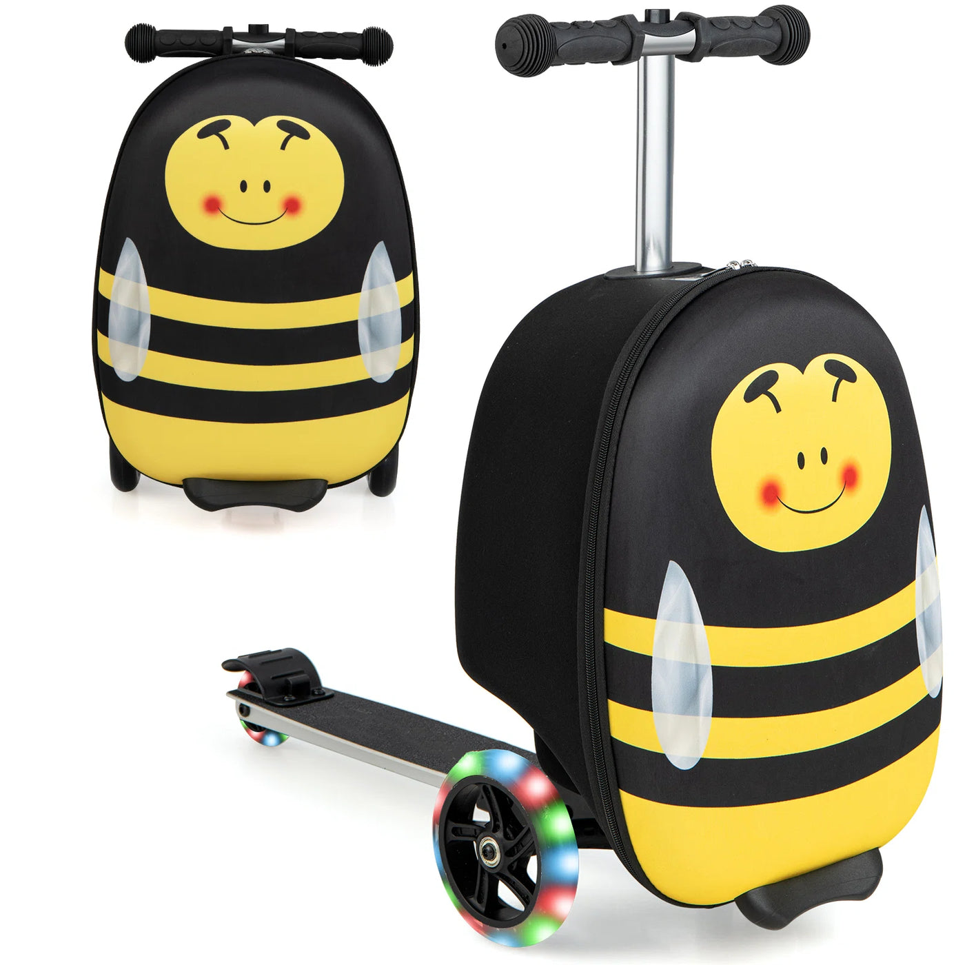 Traveling Kids Box Luggage - Black/Yellow