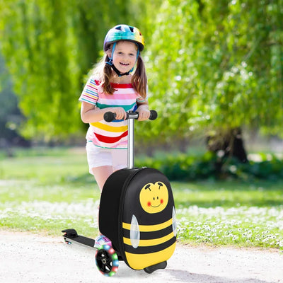 Traveling Kids Box Luggage - Black/Yellow