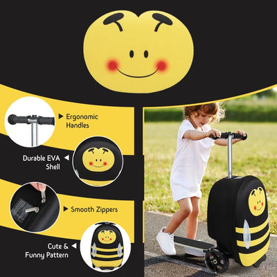 Traveling Kids Box Luggage - Black/Yellow