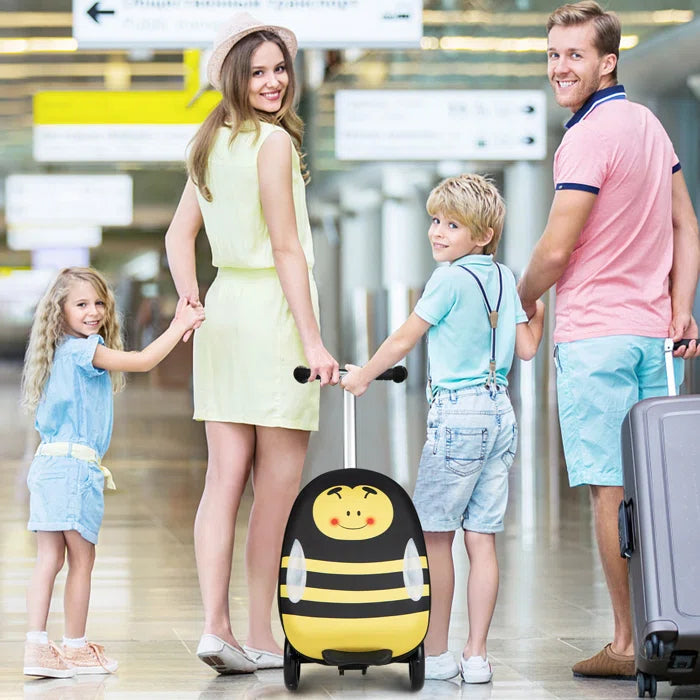 Traveling Kids Box Luggage - Black/Yellow