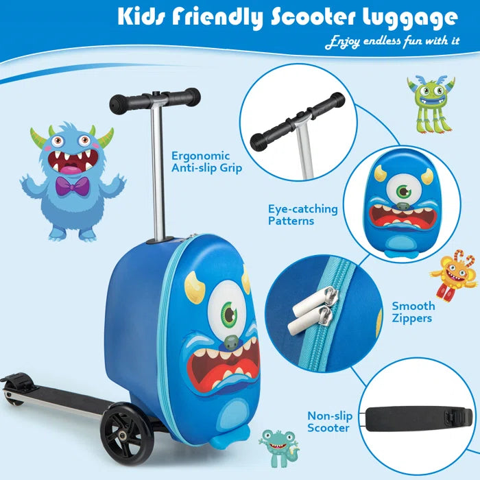 Travel and Adventure Kids Luggage Metal Storage Bag -  Blue