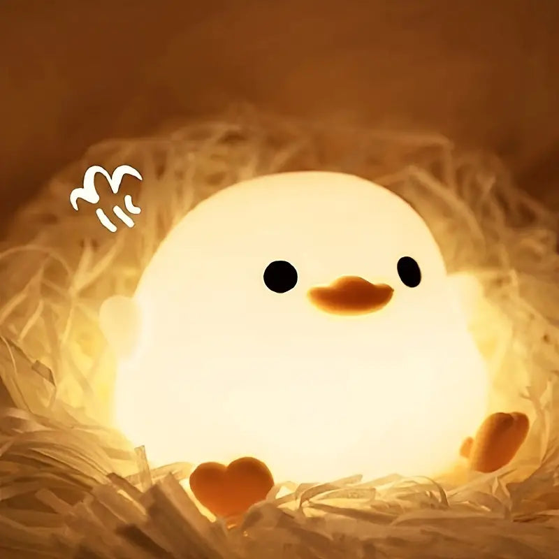 Beautiful Soothing Silicone Night Light, Duckling Light For Bedroom Sleeping Night Light Cartoon, Atmospheric Eye Protection Dormitory Bedroom Night Light