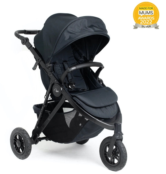 Stylish Roma Atlas Jet Black 3-Wheel Baby Stroller - Black