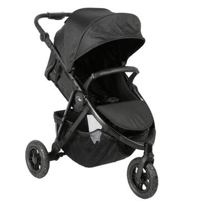 Stylish Roma Atlas Jet Black 3-Wheel Baby Stroller - Black