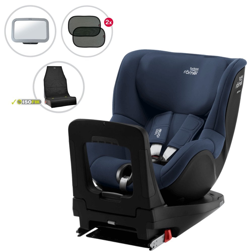 Baby Car Seat Dualfix M I-Size - Britax Indigo Blue + FREE protect , shade & see bundle