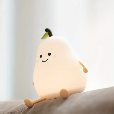 Night Light, 1pc Cute Pear LED Bedroom Sleep Bedside Light With Sleep Fun Pat Light, Multiple Light Colors