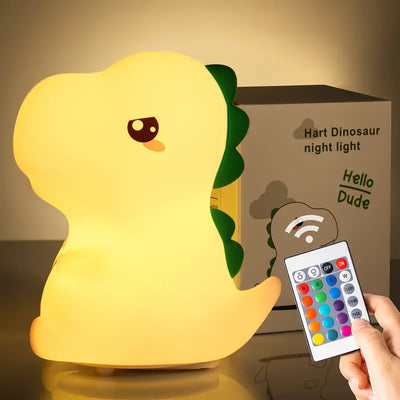 Dinosaur Night Light, 16 Color Cute Night Light Lamp Mini Lamp, Dimmable Cute Night Light, Portable Lamp, Rechargeable Table Light