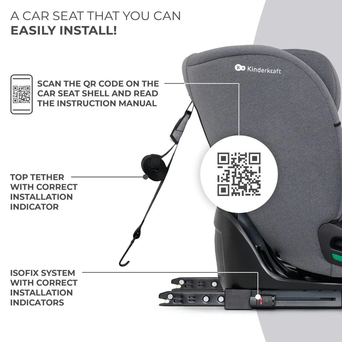 Travel Car seat ONE TO 3 i-Size - Gray