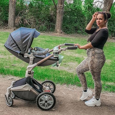 Reshape Your Life Stroller Baby Height-Adjustable Seat and Reclining Baby Car - Dark Grey