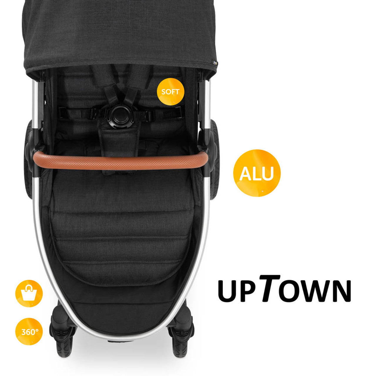 Stylish Urban Hauck Uptown Pushchair - Melange Black