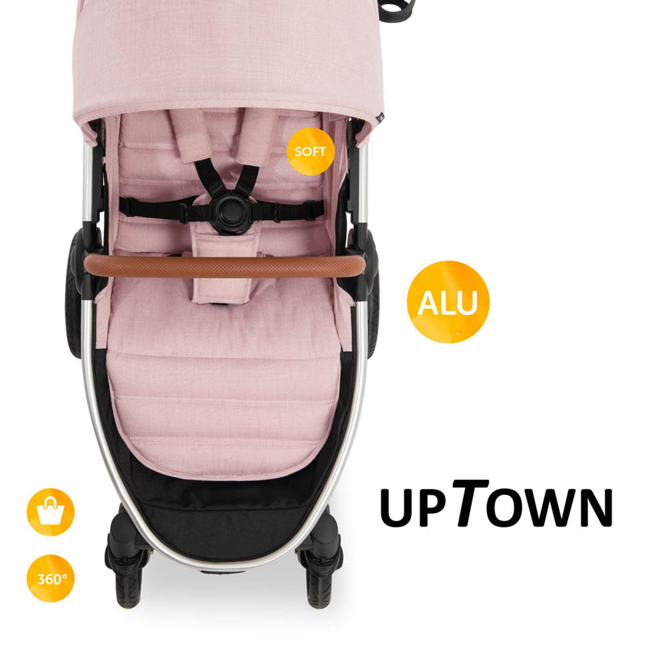 Stylish Uptown Hauck Pushchair - Melange Rose